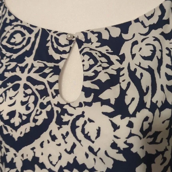 Lands End Navy Blue and White Dress Size 10 - Picture 3 of 15